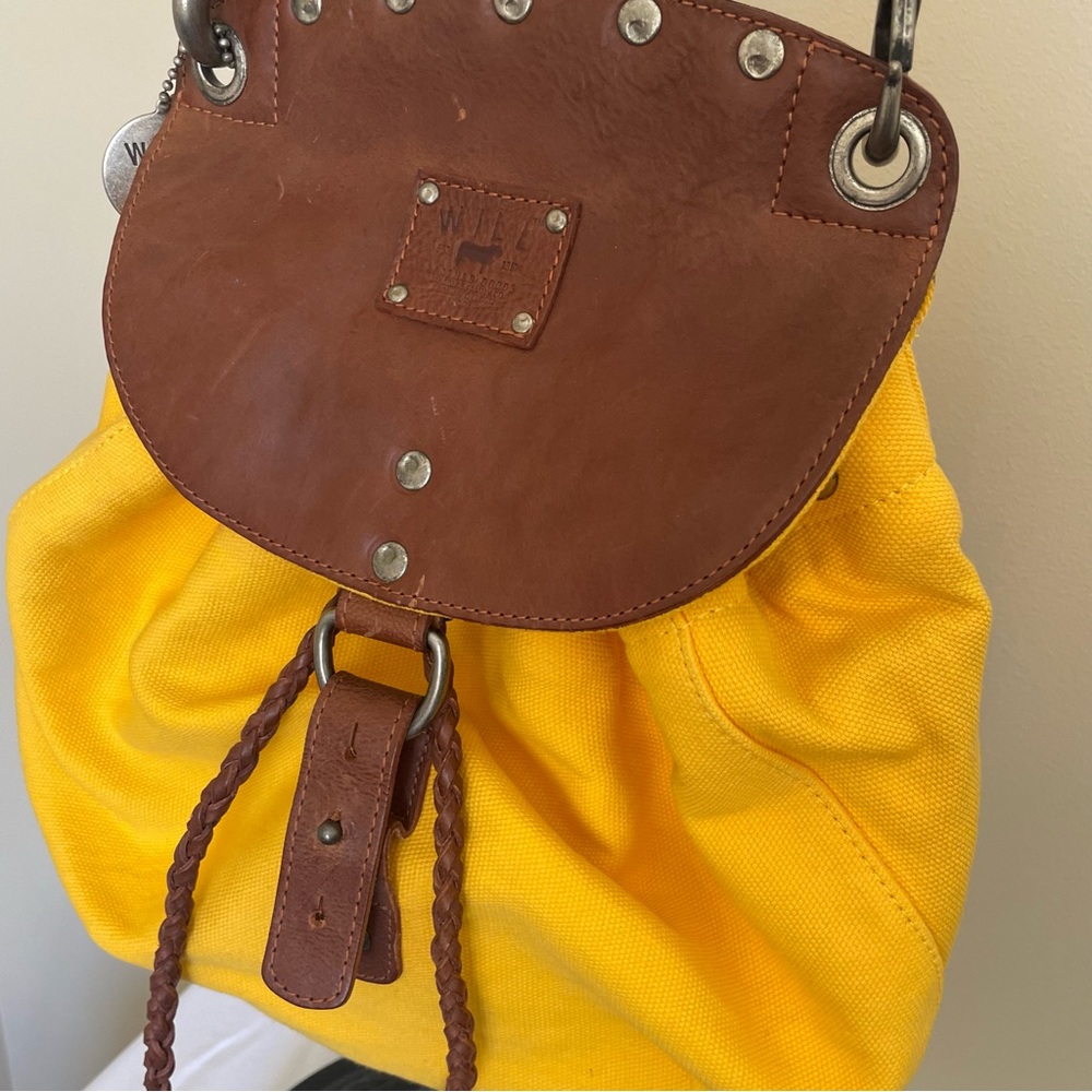Will Leather Goods Yellow and Brown Leather Women's Bag